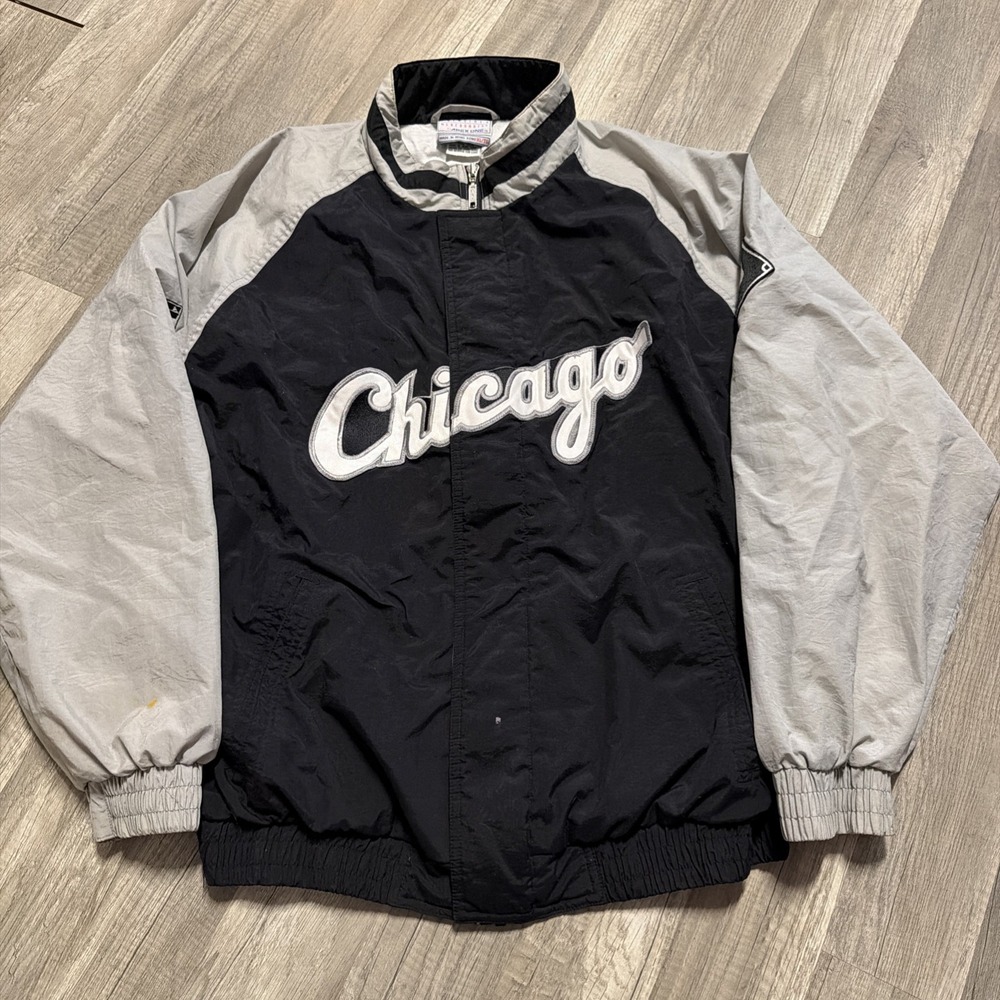 Chicago White Sox Vintage Windbreaker Apex One Zip Up Sz XL Genuine Merchandise